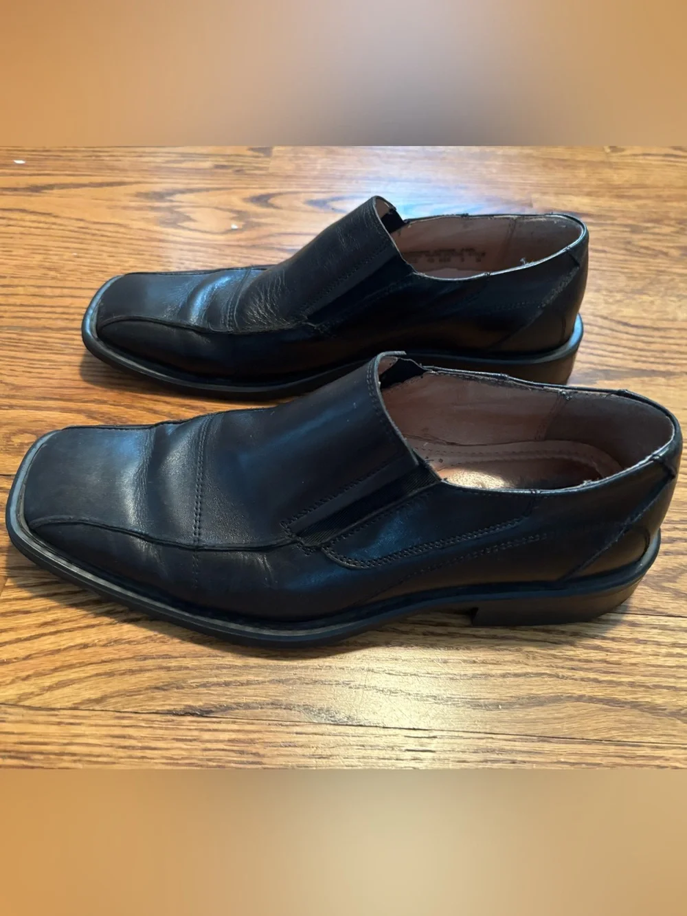 Vintage 90s Structure Men's Black Leather Dress Loafers Shoes Size US 8 M